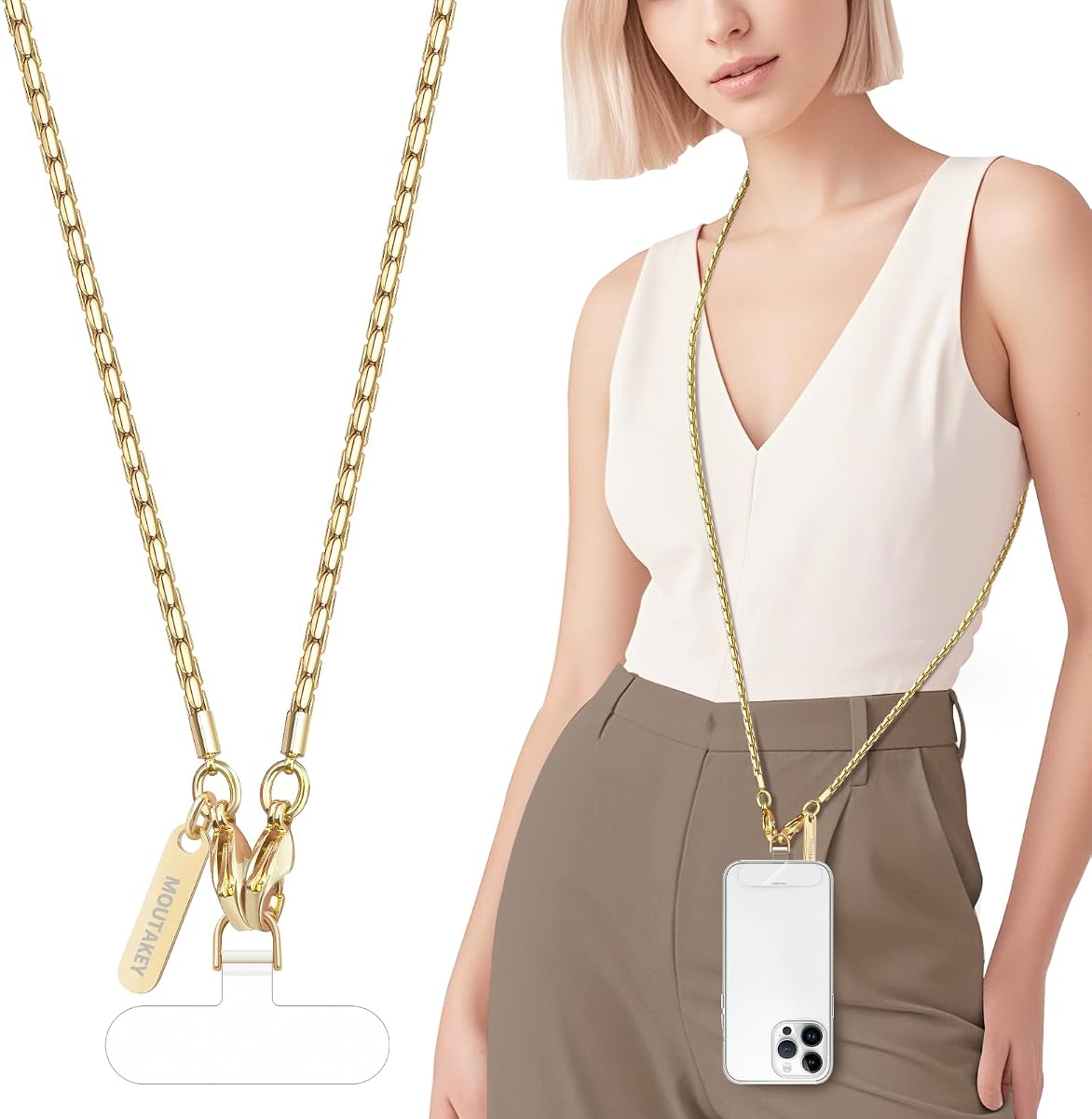 MOUTAKEY Metal Cell Phone chain