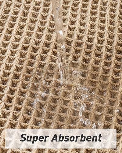 Miniatura 2 de Tapete de pasillo ppiso de baño tejido de punto gofre mejorado, cborlas, superabsorbente, antideslizante, lavable a máquina camino pcorredor,