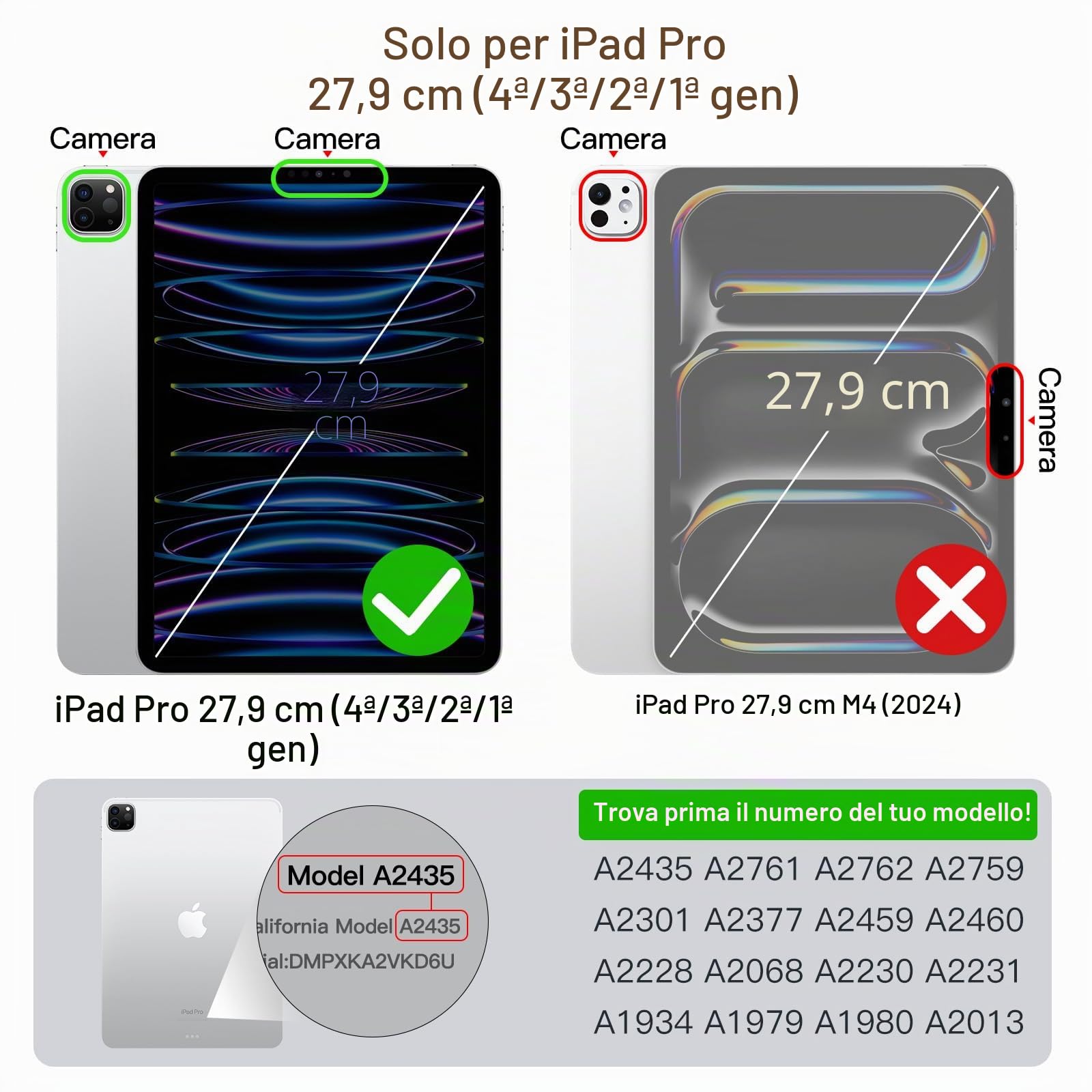 JETech Custodia SOLO iPad Pro 11 Pollici 2022/2021/2020/2018, Supporta Ricarica Pencil, Cover Auto Svegliati/Sonno Nero