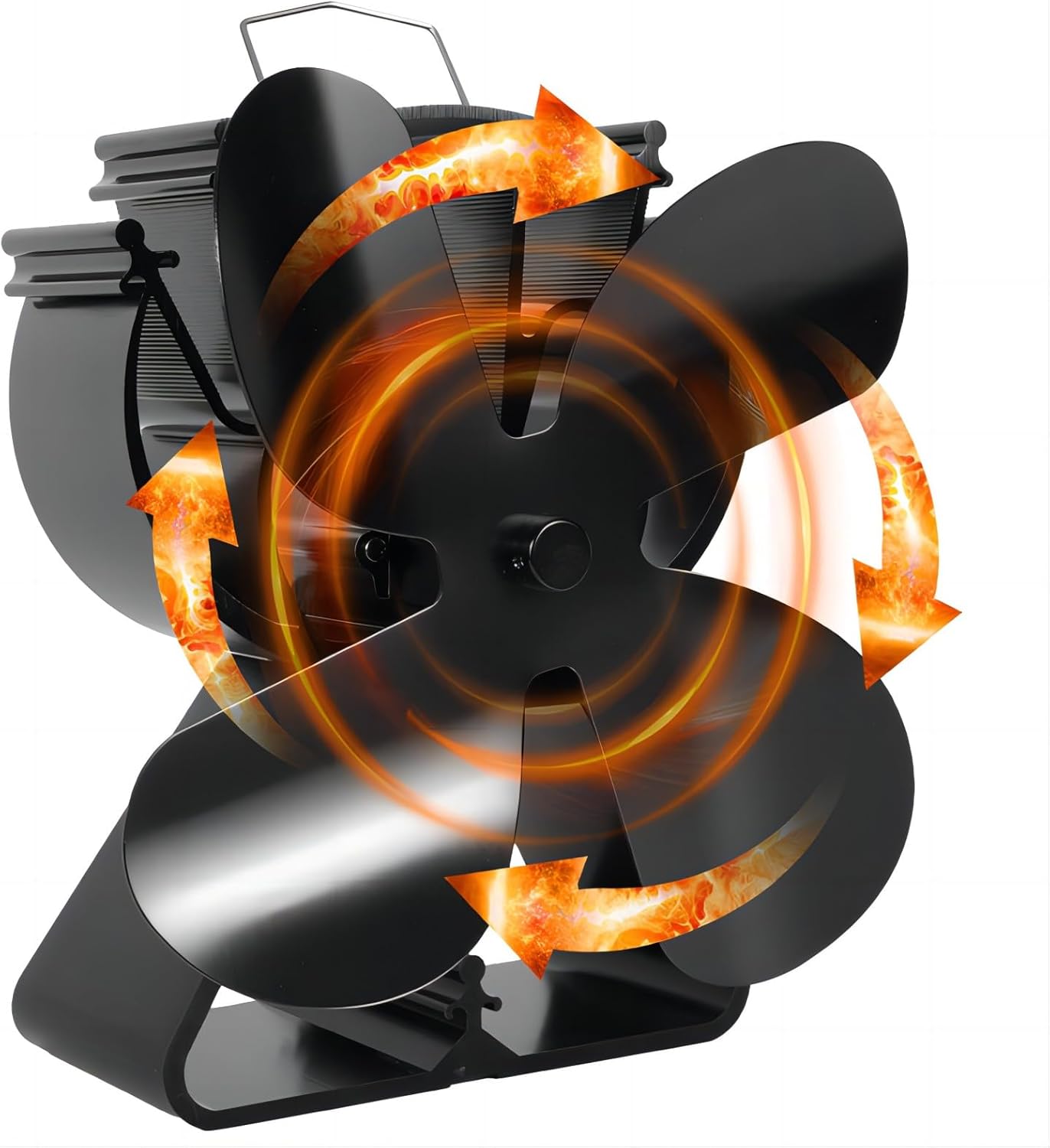 VODA Heat Powered Wood Stove Fan 4-Blade for Wood/Log Burner/Fireplace