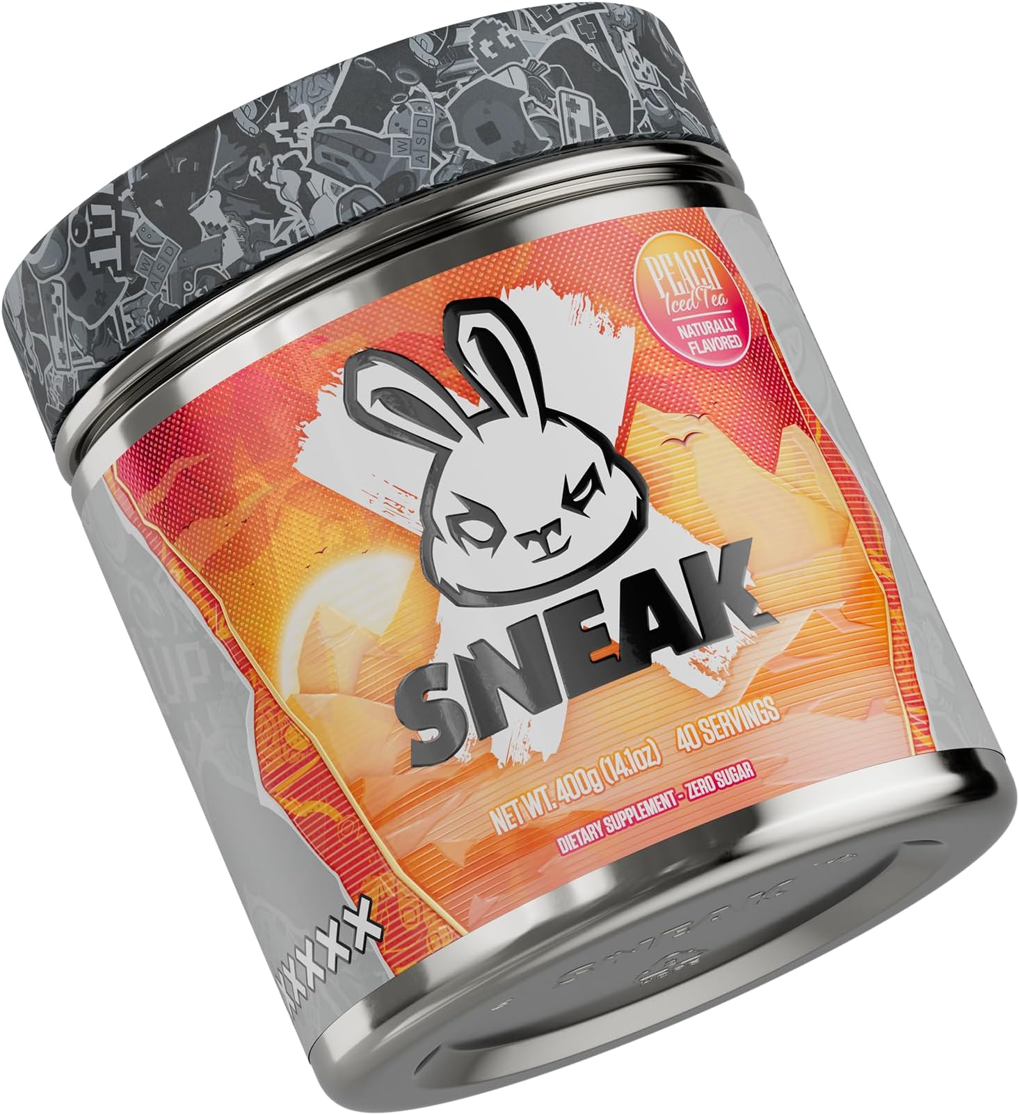 SNEAK Energy Drink Powder | Peach Iced Tea | No Sugar. No Nasties. Just Natural Caffeine, Focus-Boosting Nootropics | 40 Servings