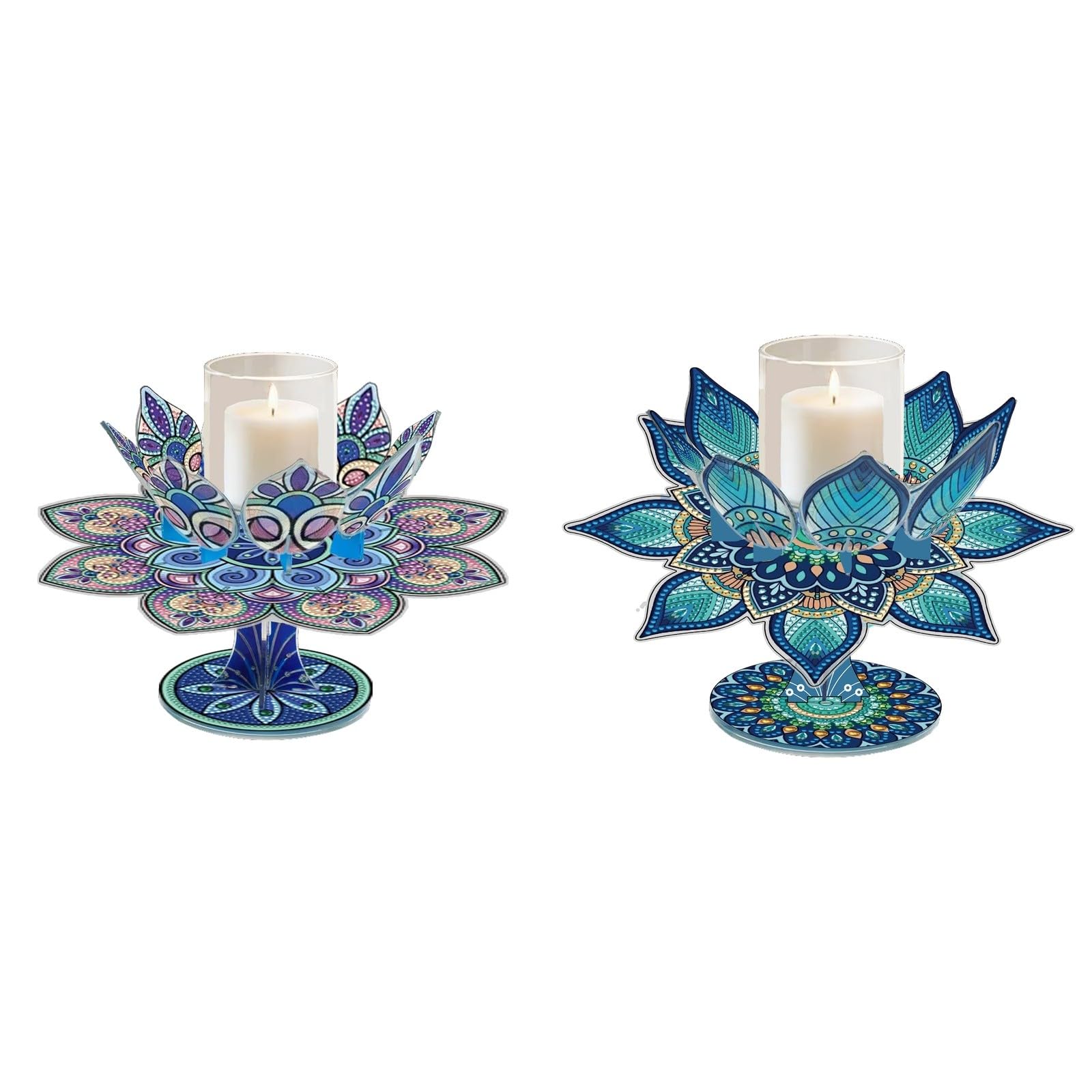 Bougeoir Rotatif Peinture Diamant Mandala pour Sublimer votre Décoration de Table