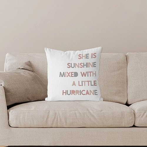 Miniatura 3 de IWXYI Hello Beautiful - Funda de almohada de 18 x 18 pulgadas, color rosa con estampado de sol mezclado con huracán, funda de almohada decorativa