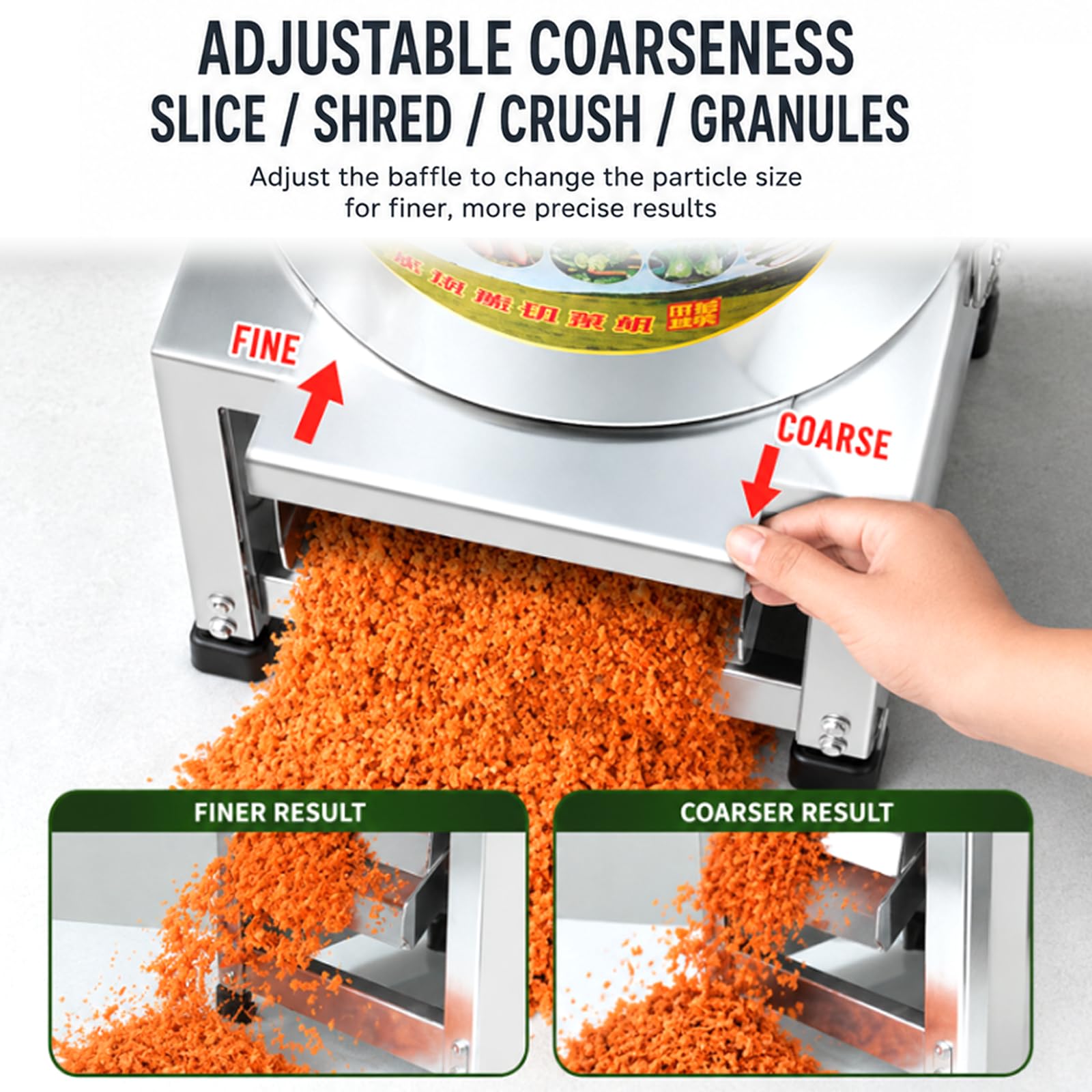 Rebanadora Eléctrica Comercial De Vegetales: Presenta Un Diseño De Gran Diámetro Con Grosor De Corte Ajustable, Adecuada Para Procesar Alimento Para Animales, Vegetales, Granos Y Materiales Sim 2200W