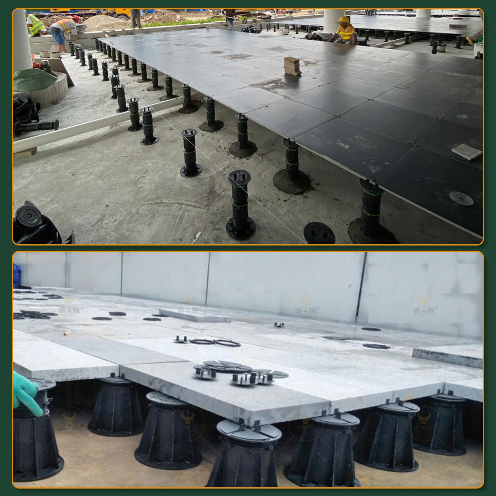 10 Stück Stelzlager Höhenverstellbar 60-140mm, Stelzlager für Terrassendielen, PP-Material, für Wasserspielbrunnen, Terrassengärten, Hofpflasterungen, Gartengestaltung usw