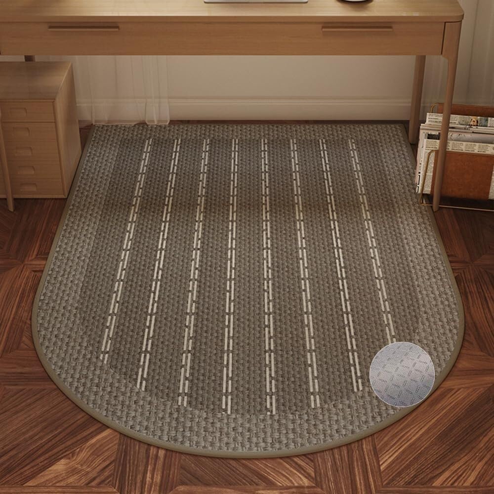 SSDDLZEQ Premium durable range Arched Office Chair Mat – For Protecting Carpets And Hardwood Floors(Brown Linen,100x140cm)