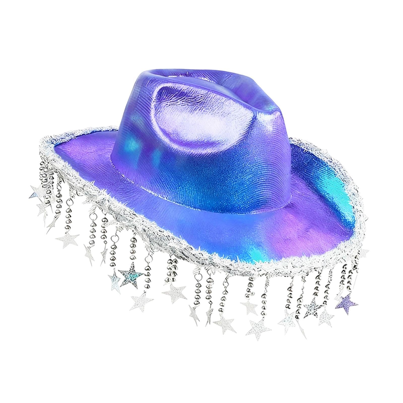 Meadawgs®Western Cowboy Hat Shiny Cowgirl Hat for Engagement Travel Stage Performance Purple|Clothing, Shoes & Accessories|Womens Accessories|Hats-image-20