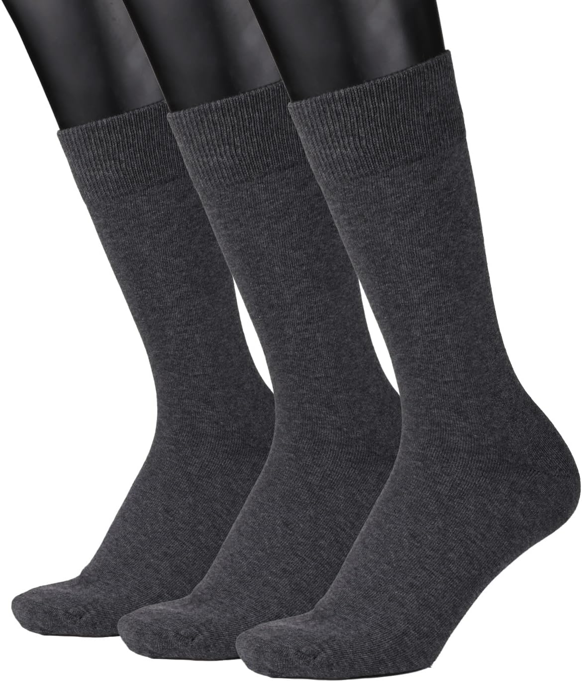 COTTON DAY Men's Premium Soft Combed Cotton Trouser Dress Socks Seamless Toe Black Navy Blue Striped