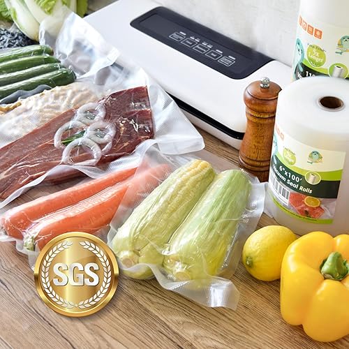 Miniatura 3 de Happy Seal Bolsas selladoras al vacío para guardar alimentos, rollos para almacenamiento de vacío de ajuste personalizado, preparación de comidas o