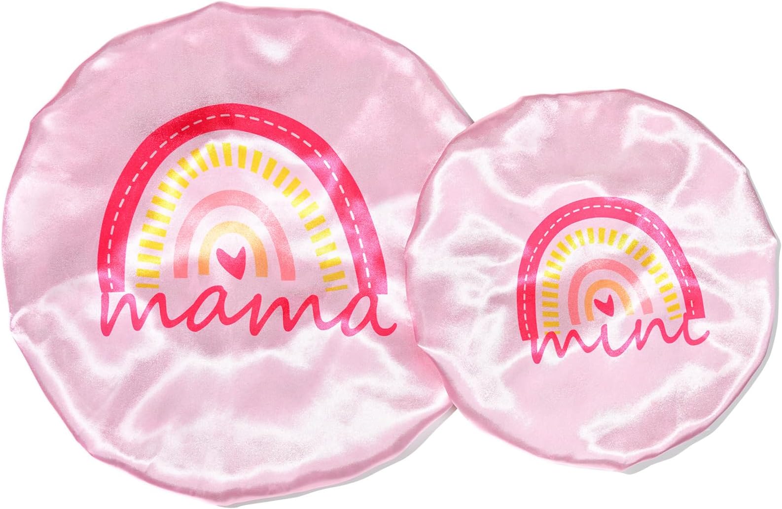 Bonnet Set Baby Mommy Bonnet Sleep Cap Baby Hair Bonnet for Women Girls Kids Toddler Curly Reversible Adjustable Pink Rainbow Hair Cap ha Double Layer