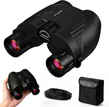 20X25 Compact High Powered Binoculars for Adults & Kids 8-12 | BAK4 FMC Lens Mini Folding Travel Binoculars | Easy Focus, Waterproof for Bird Watching, Cruise, Concert, Hiking Black
