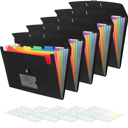 Accordian File Organizer 7 Pocket Expanding File Folder with Labels,