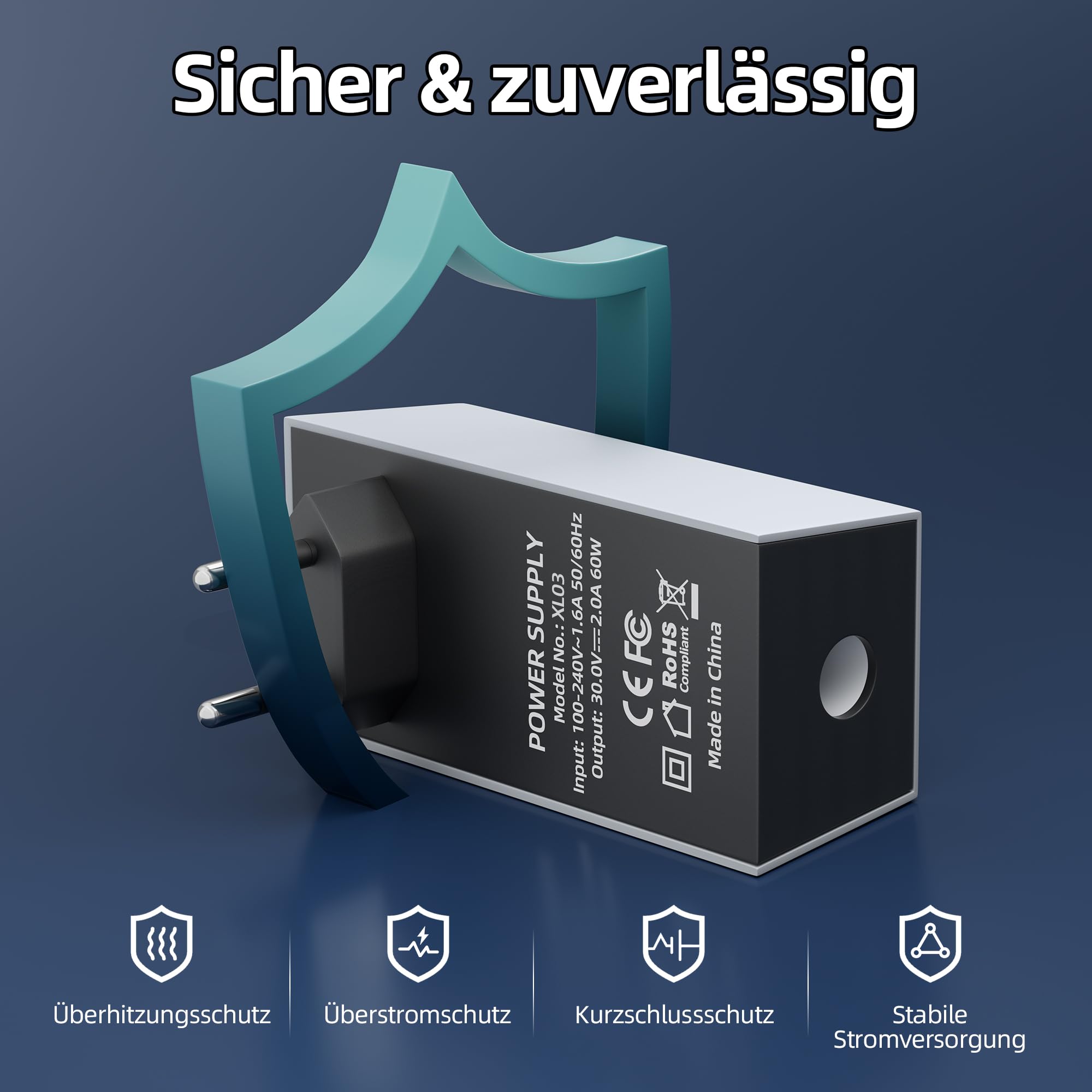Joinfworld Starlink Mini ładowarka 60 W, zasilacz zastępczy AC adapter 30 V 2 A wyjście (korzystanie z oryginalnym kablem, bez kabla w zestawie) ładowarka sieciowa, do mini anteny Starlink, w podróży