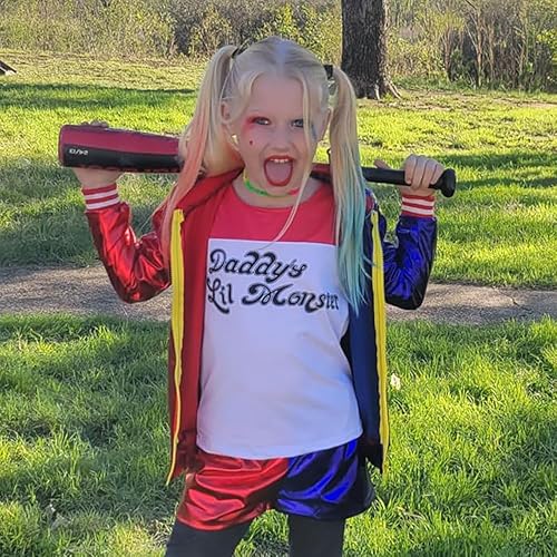 Miniatura 4 de Mysense Kit de pintura facial para Halloween, disfraz de Harley, cosplay, fiesta, maquillaje para mujeres y niñas, pintura corporal azul y roja,