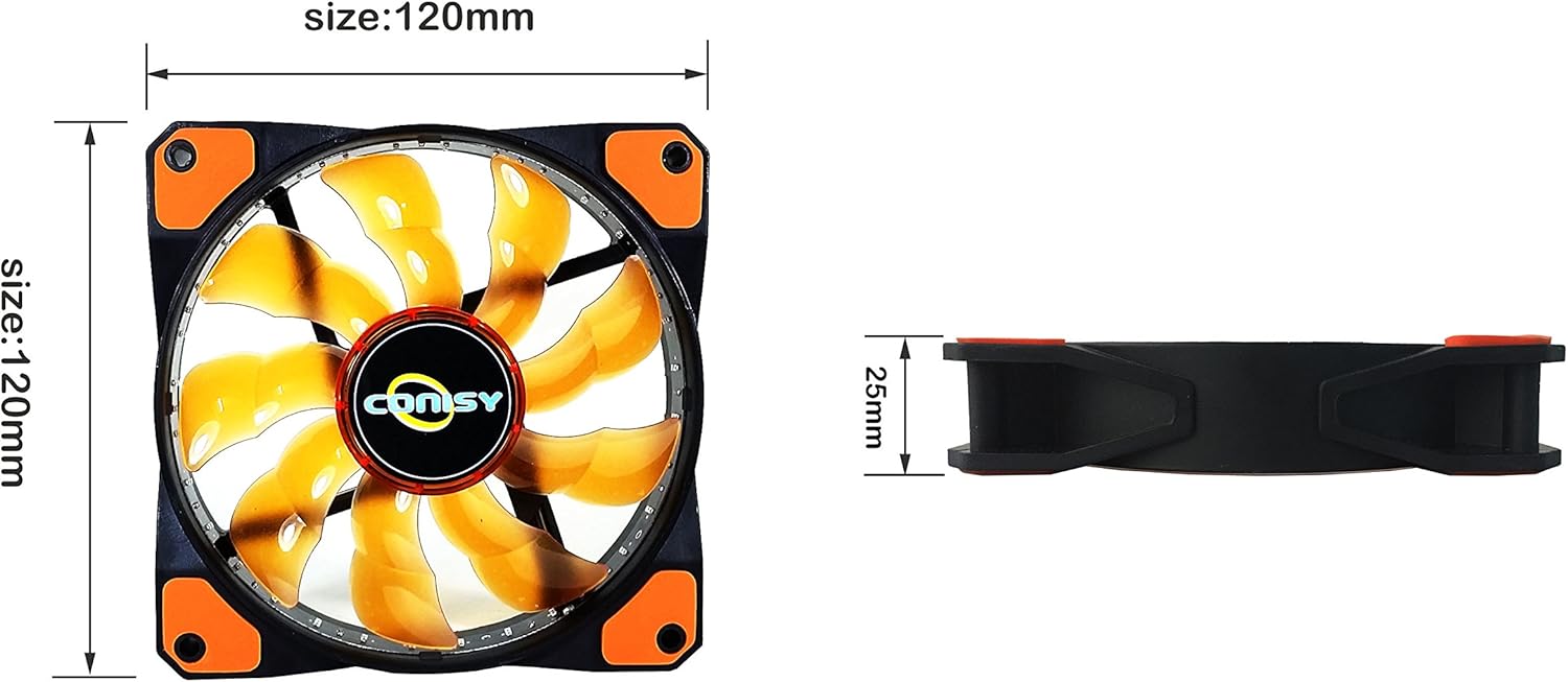 120mm pc case cooling fan,CONISY gaming 120 mm super silent rgb