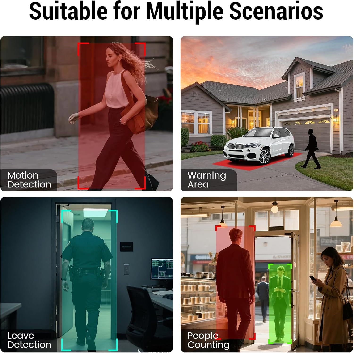 4MP 2.5K Window Security Camera with 24/7 Recording, No Subscription Required, Indoor Camera with Color Night Vision, Motion Detection,2.4G＆5G WiFi,Quick & Easy Installation