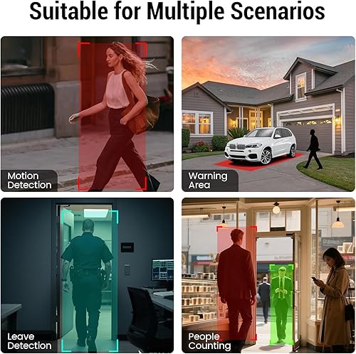 Miniatura 5 de Cámara de ventana de 4MP 2.5K con visión nocturna a color, parche magnético, no requiere suscripción, grabación 724, instalación rápida y fácil,