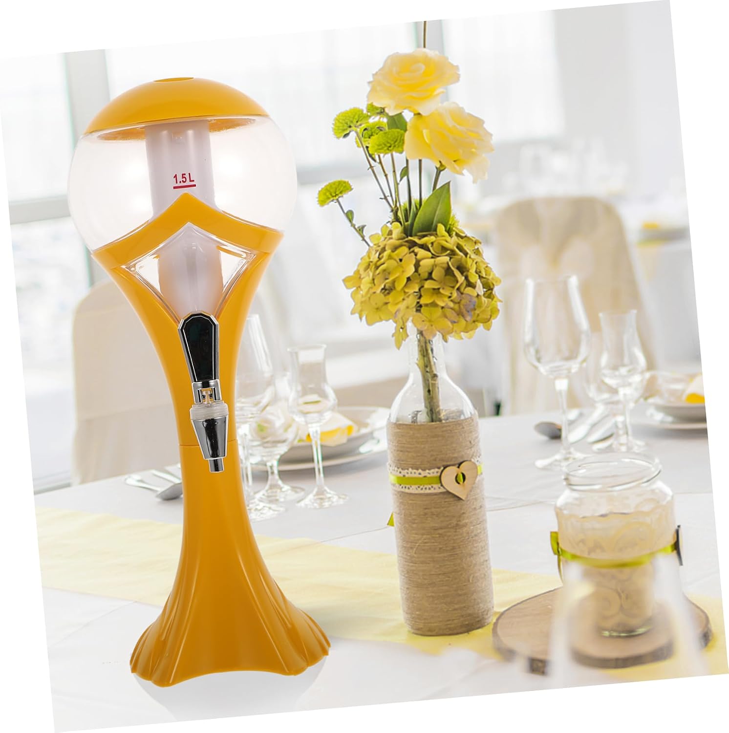 Cabilock 1pc Beer Tower Drink Dispenser Led Lighting Leakproof Beverage Container for Parties Home Camping and Bbqs Easy to Clean and Refill Juice Dispenser