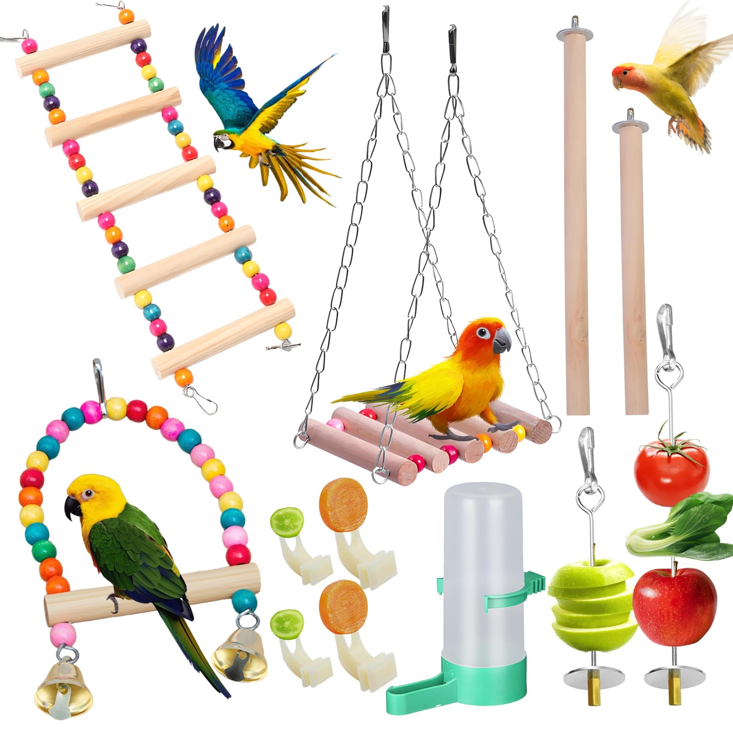 perchoir perroquet 12 pièces avec