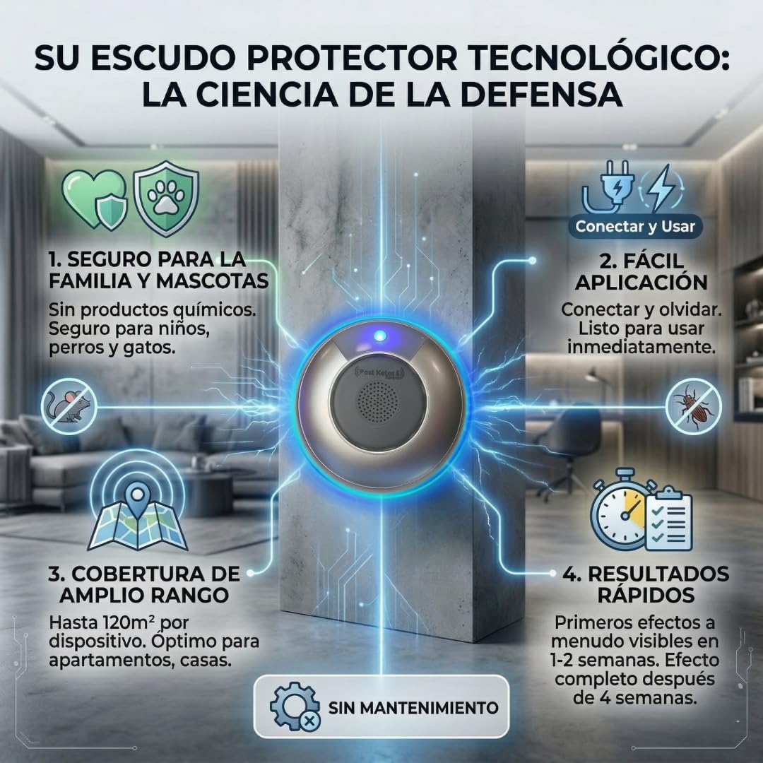MAX, repellente efficace per parassiti, insetti e roditori, più potente e più efficace, tecnologia elettromagnetica + ultrasuoni, frequenza variabile (3)