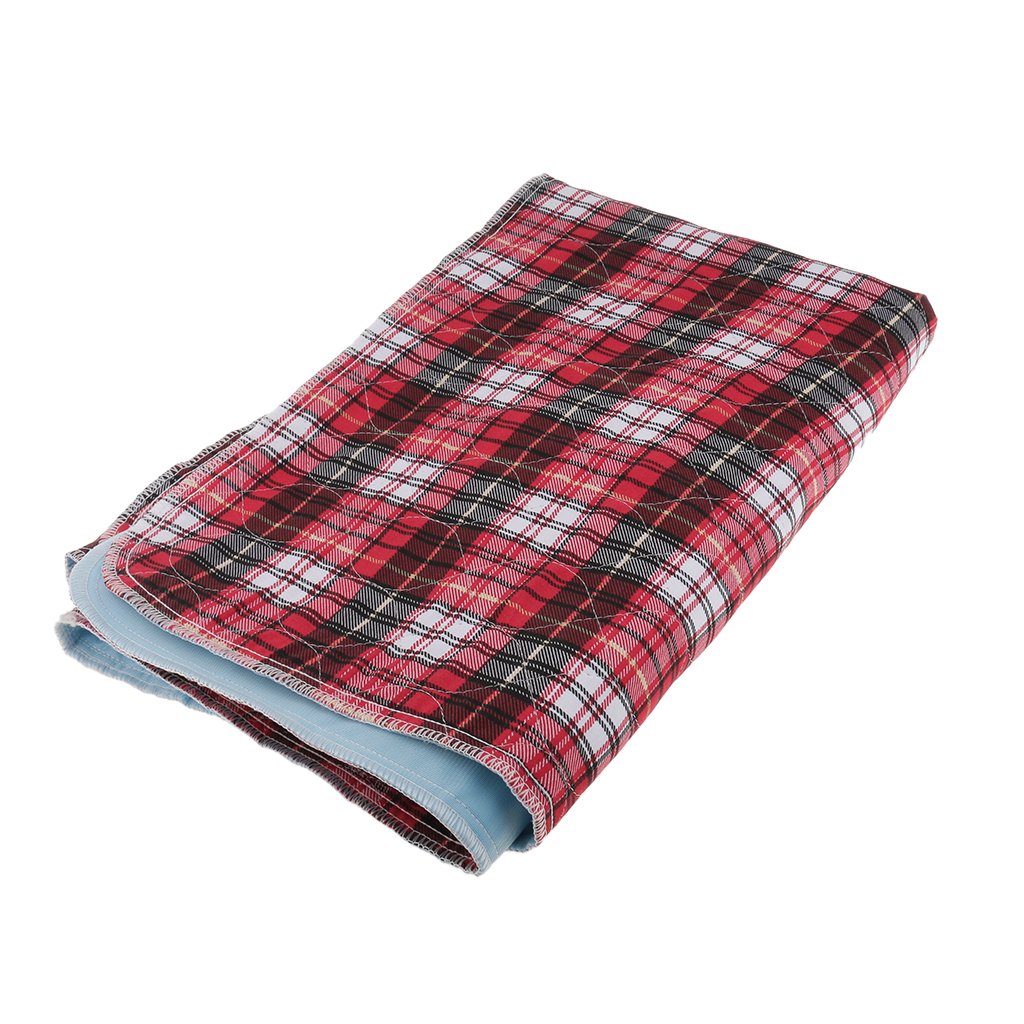 Alèse de Lit Réutilisable et Imperméable pour Incontinence et, Red Grid, 90x150cm