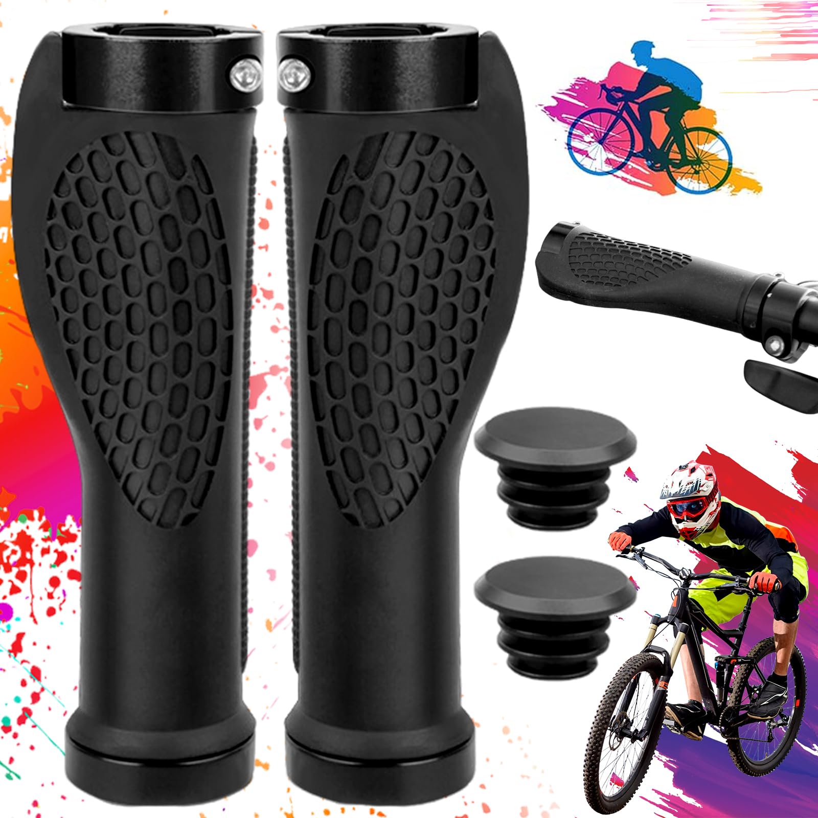 Srup 1 Pair of Bicycle Grips, Ergonomic Handlebar Grips, Bicycle Grips with Cushioning Contact Surface