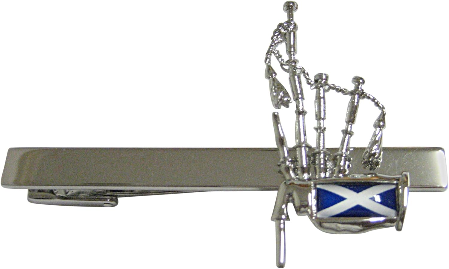 Kiola Designs Scotland Flag Scottish Bag Pipes Music Instrument Square Tie Clip