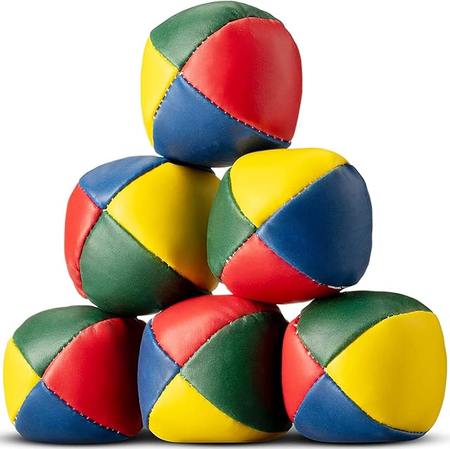 HOT BARGAINS 6 X Juggling Balls Durable Soft Smooth For Beginners Children And Professionals With Easy Grip Size 5cm / 2inches