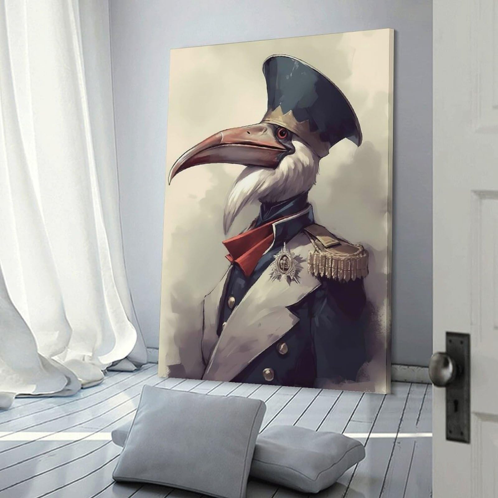 Junmoney Pelican Dainty Hanging Wall Art 24x36inch(60x90cm), for Front Hall, Corridor Or Welcome Spaces, Wall Decor to Refresh Empty Corners