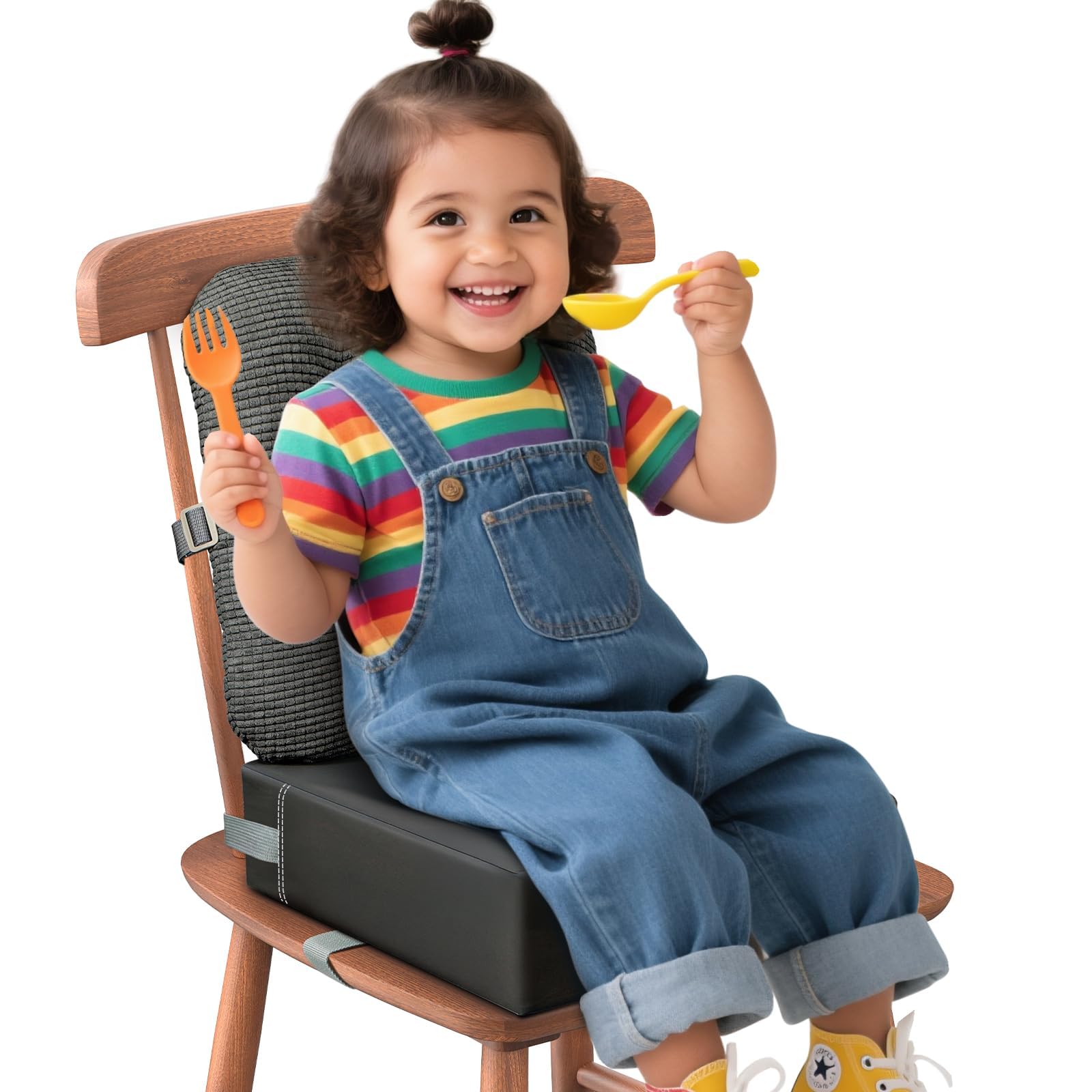 Booster Seat for Kitchen Chair,Toddler Booster Seats with Adjustable Washable Safety Belts Kitchen Dining Table Booster Seat, Portable Travel