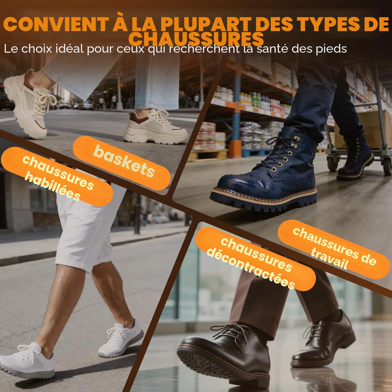 Footmaster Semelles orthopédiques fasciite plantaire soutien voûte plantaire pieds plats soulagement douleurs épine calcanéenne