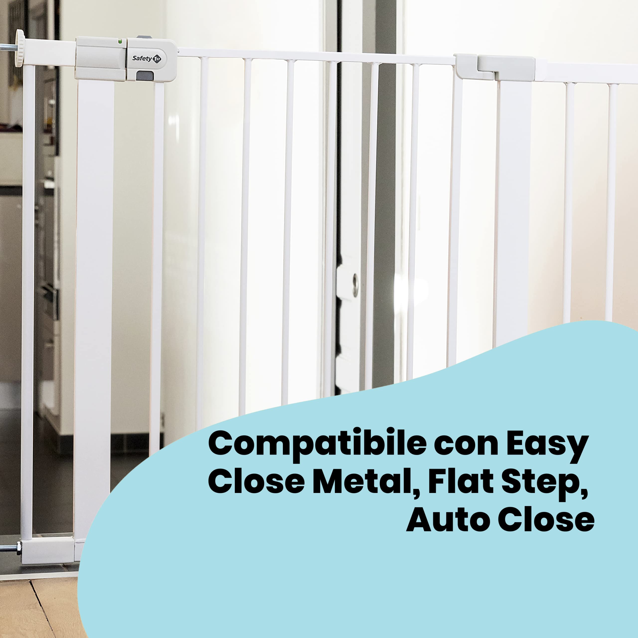 Safety 1st Estensione Cancelletto Sicurezza Bambini, Prolunga cancelletto da 14 cm per Cancelletti Safety 1st Easy Close Metal, Flat Step e Auto Close, Bianco, 14 cm