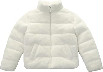 Rokka&Rolla Girls Fuzzy Shaggy Puffer Jacket Winter Coat