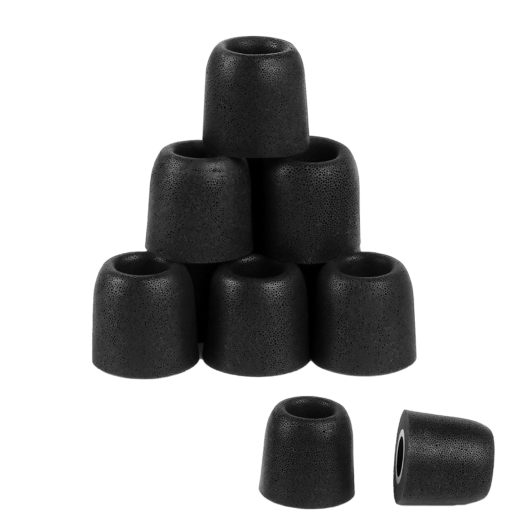 SIMOLIO Wireless TV Headset Replacement Ear Tips, Noise Isolation Memory Foam Earbuds for Under-Chin Headsets, Soft Replacement Earbuds for SIMOLIO Wireless TV Headphones (Black, 5 Pairs, Small Size)