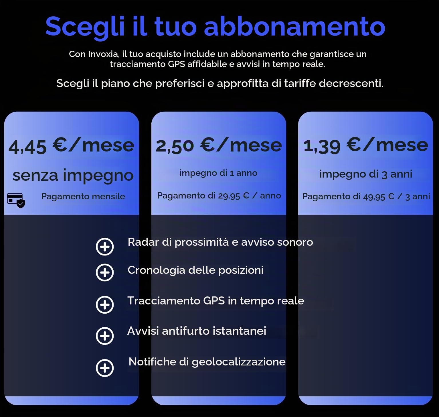 Invoxia Bike Tracker - Localizzatore GPS antifurto per bici - Riflettore con avvisi in tempo reale - Abbonamento di 3 anni incluso - Durata della batteria fino a 3 mesi - Discreto e leggero