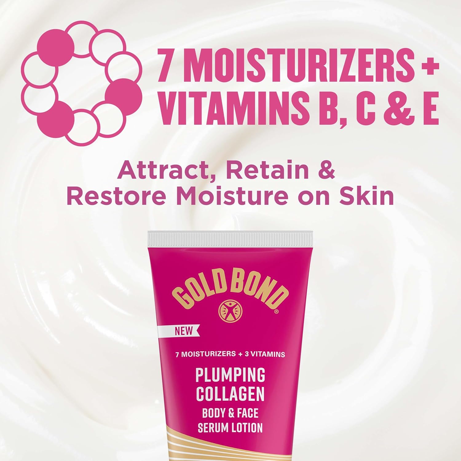 Gold Bond Plumping Collagen Body and Face Serum Lotion, Lightweight Hydrating Moisturizer with Collagen Peptide Complex, Jojoba and Grapeseed Oils to Visibly Plump Skin, Cherry Blossom Scent, 8 oz - Image 6