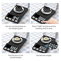 Vista 5 de Escala digital miligramos de 3.53 oz/0.00 oz de recargabilidad, báscula de joyería portátil de alta precisión, escala de polvo, microescala