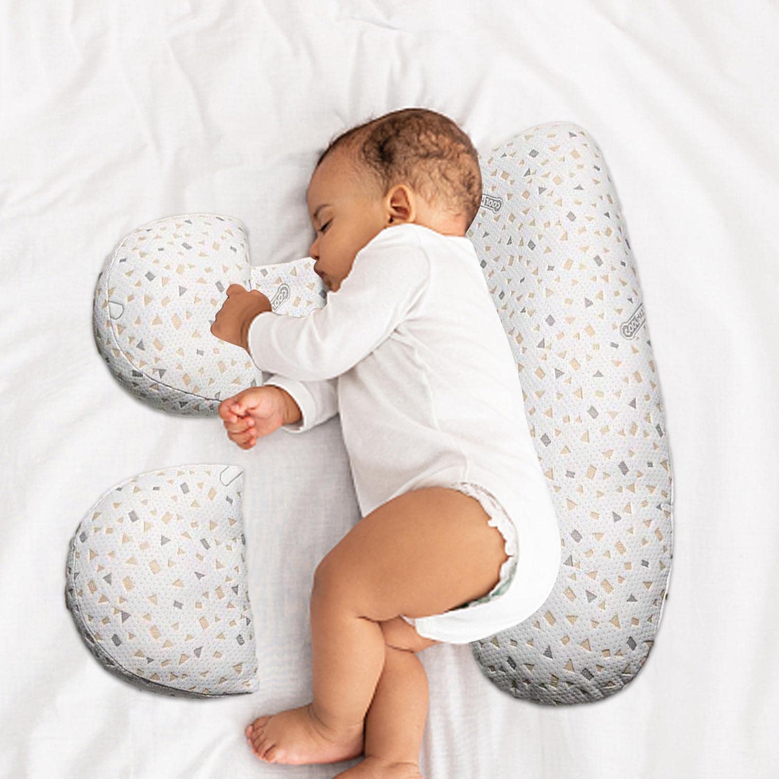 Cojín de embarazo para dormir de lado, cómodo cojín corporal, cojín de cuña suave para embarazo, cojín de maternidad con funda de almohada extraíble, imprescindible para el embarazo Baok