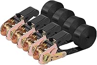 Vista 1 de Correas de Amarre de Trinquete Sin Fin para Carga Pesada, Correa Negra de Nailon Resistente con Trinquete de Sujeción, Accesorios de Resorte