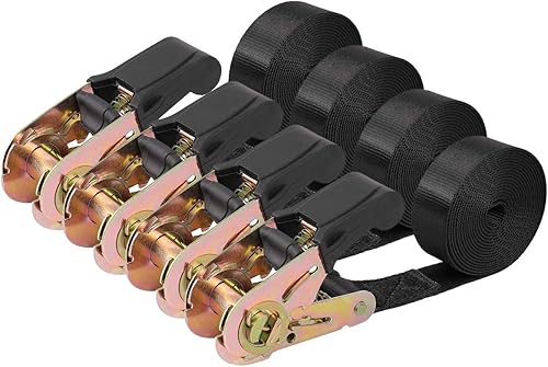 Correas de amarre de trinquete sin fin, amarre de carga resistente, correa negra de nailon resistente, correas de seguridad de trinquete, accesorios