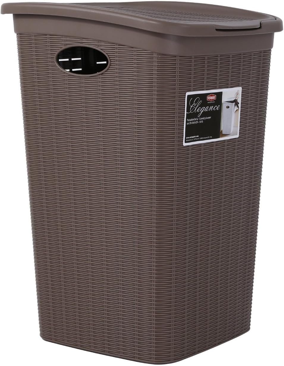 Elegance Laundry Hamper, 37 x 38 x 54.5 cm, Dove Grey, One Size