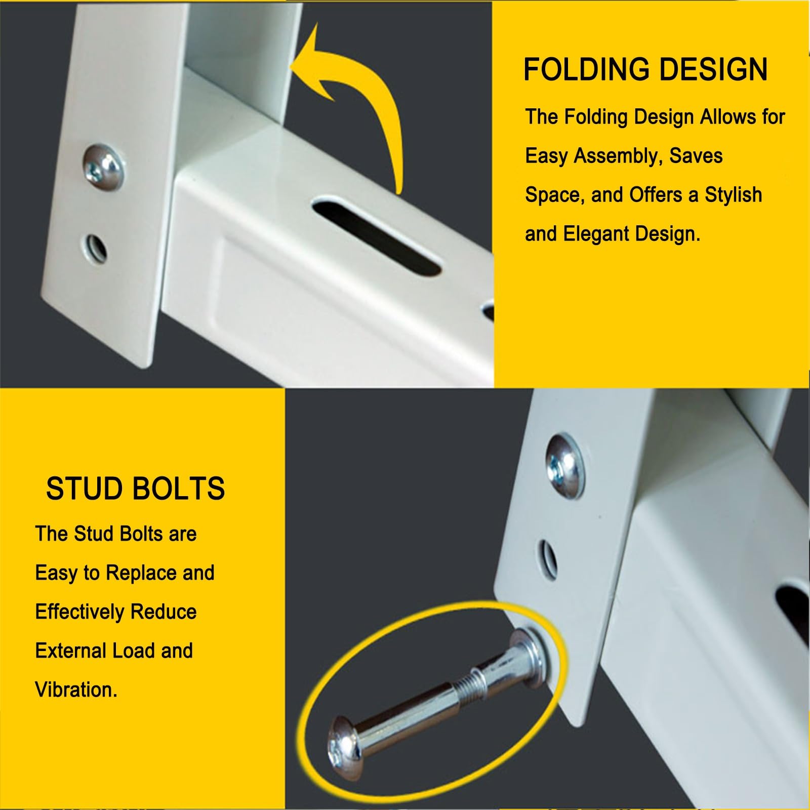 Staffe Condizionatore Esterno, Acciaio kit Installazione Climatizzatore, Staffa Universale per Condensatore per Sistemi da 2,3-7,5 KW, Fino a 200 Kg
