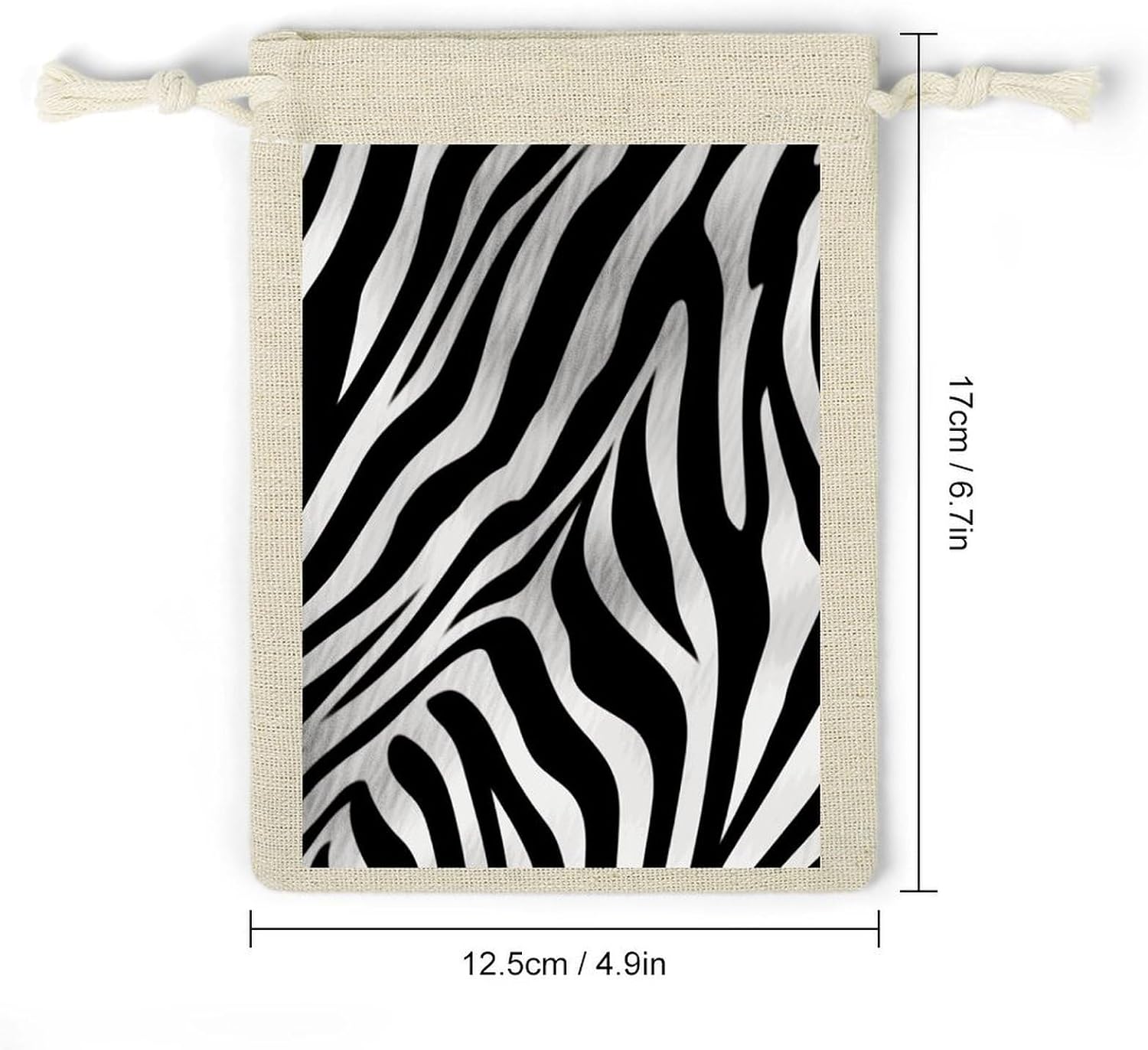 GFLFMXZW Zebra 8 Pcs Reusable Cotton Muslin Bag with Drawstring image 2