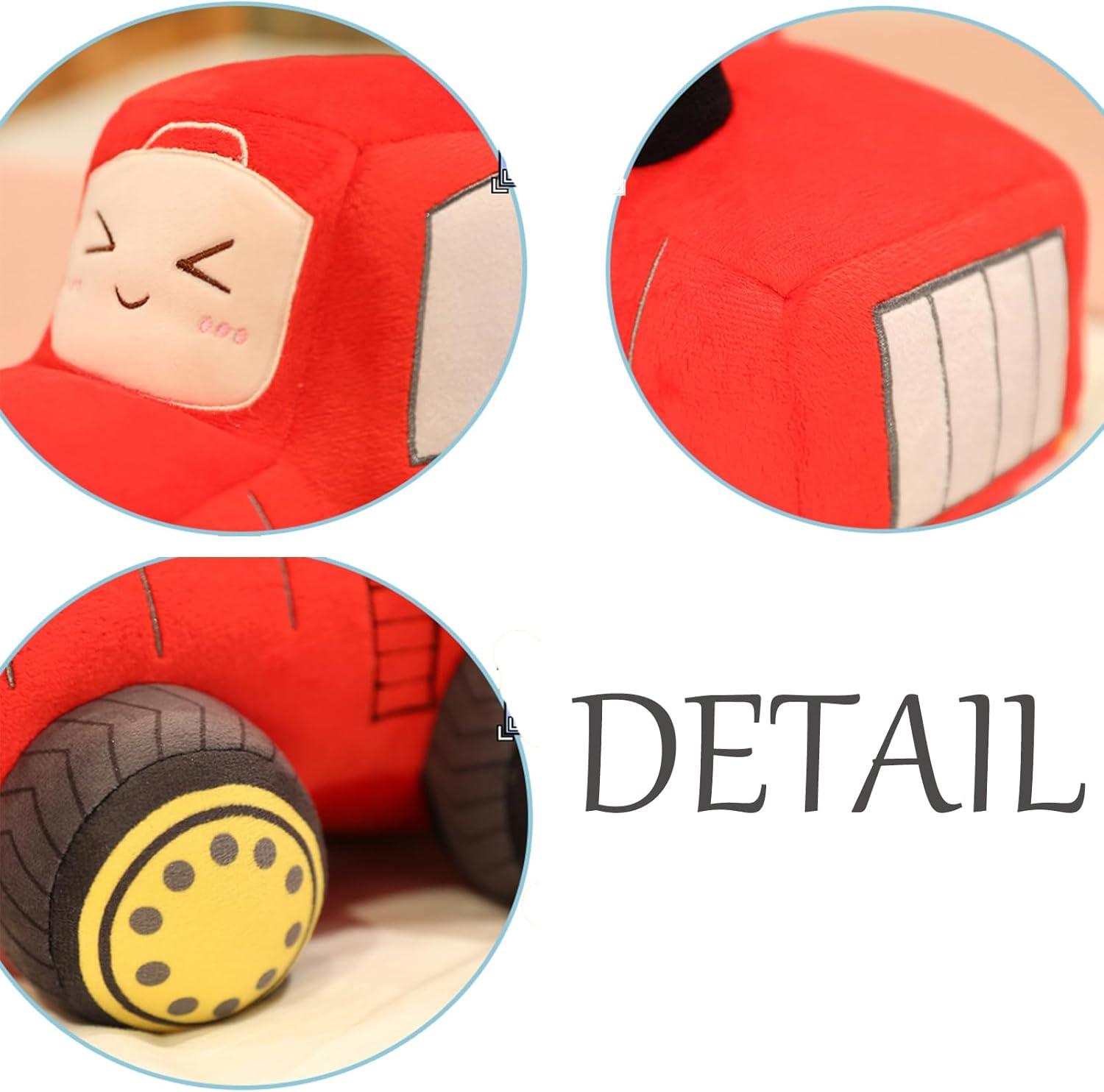 3D Tractor Throw Pillow - Hugging Tractor Plush Stuffed Animal Toy for Kids or Lovers(Red)