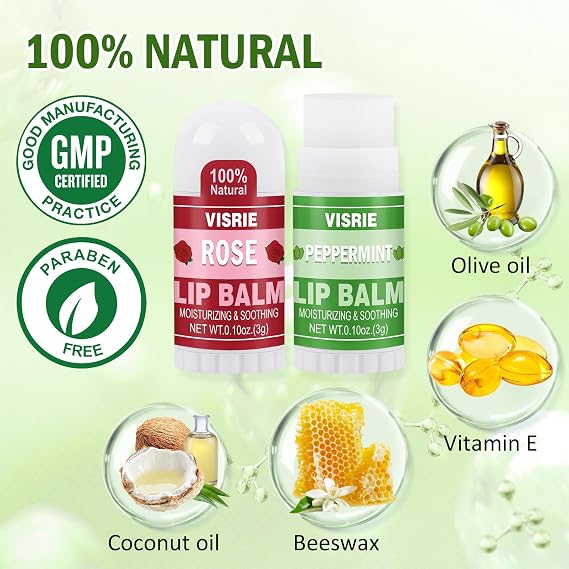 120 Pack Mini Lip Balm Bulk, 10 Assorted Flavors, 0.1oz | Natural, Vitamin E & Beeswax, Moisturizing Lip Care for Dry Cracked Lips, Perfect for Care Packages & Small Gifts