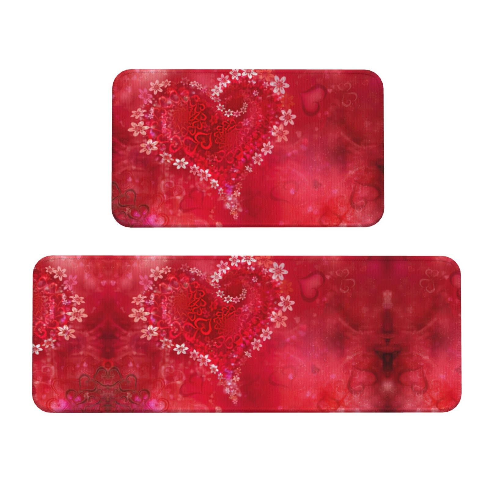 Tapetes de cocina para San Valentín EdWal con diseño romántico de corazones