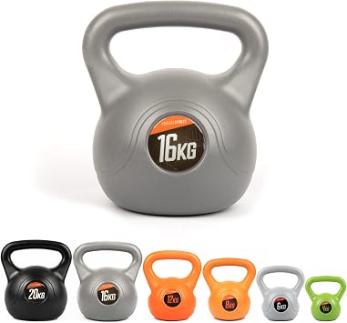 Phoenix Fitness Vinyl Kettlebell Weight   4kg, 6kg, 8kg, 12kg, 16kg or 20kg Free Weight for Home Gym, Strength Training & Cardio   Ergonomic Handle with Durable Vinyl Coating for Full-Body Workout