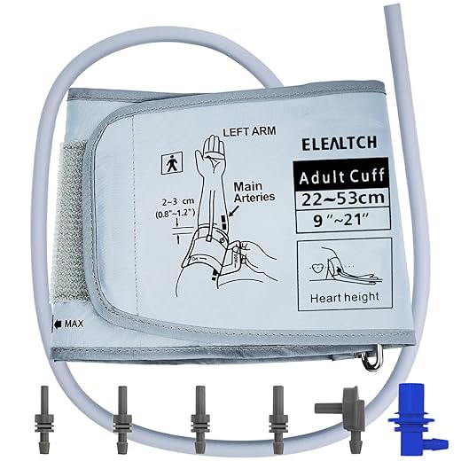 Extra Large Cuff Compatible with Omron 9”-21” Inches (22-53CM) XL Blood Pressure Adult ARM BP Replacement Cuff for Big ARM, Grey