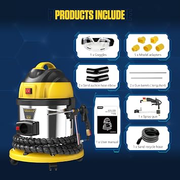 Walnut Blasting Cleaner Machine, with 2KG Walnut Sand & 5 Pcs Adapters Bundle OBD2 Breakout Box