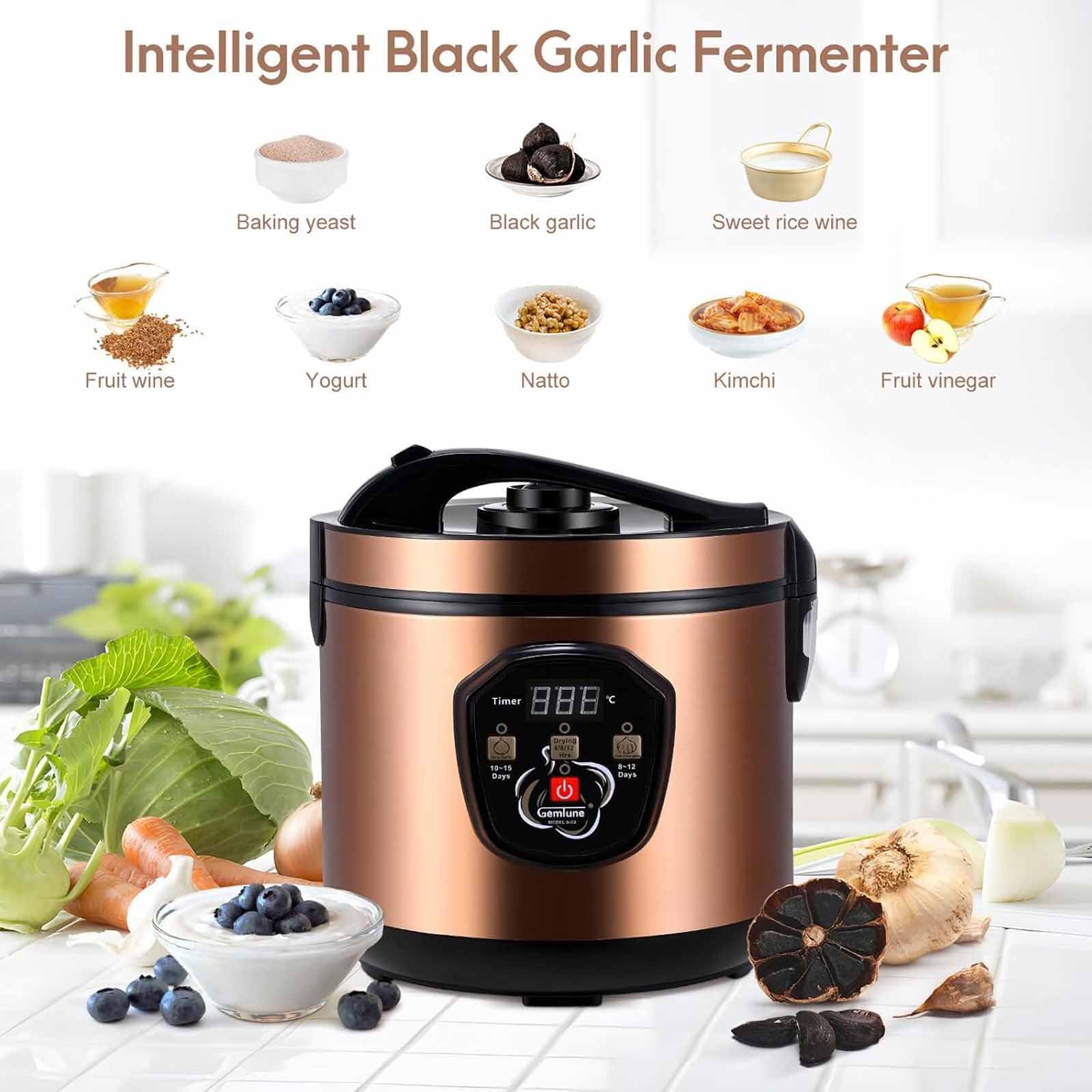 Fermentador de ajo negro, máquina de fermentación eléctrica de 5 litros, alta eficiencia, fácil de limpiar, respetuoso con el medio ambiente, resistente a los golpes, uso doméstico